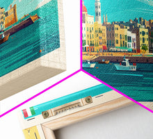 Load image into Gallery viewer, Bari Italy Travel Art, City Art, Framed Canvas Print or Metal Wall Art, Europe Travel Poster, Panoramic Wall Art, Extra Wide Wall Art