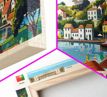 Load image into Gallery viewer, Barreiro Portugal Travel Print Wall Art, Panoramic City Art, Travel Art, Wall Decor, Vacation Gift, Framed Canvas Print Or Metal Art