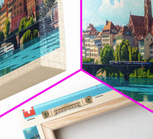 Carregar imagem no visualizador da galeria, Basel SwitzerlandTravel Art, City Art, Framed Canvas Print or Metal Wall Art, Europe Travel Poster, Panoramic Wall Art, Extra Wide Wall Art