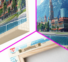 Load image into Gallery viewer, Batumi Georgia Wall Art, Panoramic Travel Poster, Panoramic Framed Canvas Print, City Wall Art, Wall Hanging Home Decor, Travel Art