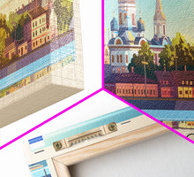 Load image into Gallery viewer, Belfast United Kingdom Travel Art, City Art, Framed Canvas Print or Metal Wall Art, Europe Travel Poster, Panoramic Wall Art, Extra Wide Wall Art