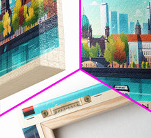 Load image into Gallery viewer, Berlin Germany Travel Print Wall Art, Panoramic City Art, Travel Art, Wall Decor, Vacation Gift, Framed Canvas Print Or Metal Art