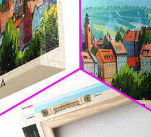 Load image into Gallery viewer, Bielsko Biala Poland Travel Art, City Art, Framed Canvas Print or Metal Wall Art, Europe Travel Poster, Panoramic Wall Art, Extra Wide Wall Art