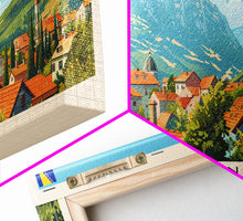 Load image into Gallery viewer, Bijeljina Bosnia Panoramic Travel Poster, Framed Canvas Print or Metal Wall Art, Travel Art, Home Decor, Panoramic Painting, Midcentury Art