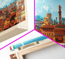 Carregar imagem no visualizador da galeria, Bologna Italy Wall Art, Panoramic Travel Poster, Panoramic Framed Canvas Print, City Wall Art, Wall Hanging Home Decor, Travel Art