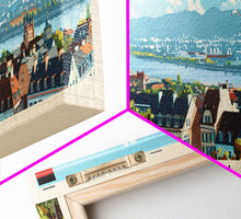 Load image into Gallery viewer, Bonn Germany Travel Print Wall Art, Panoramic City Art, Travel Art, Wall Decor, Vacation Gift, Framed Canvas Print Or Metal Art