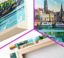 Load image into Gallery viewer, Borås Sweden Travel Art, City Art, Framed Canvas Print or Metal Wall Art, Europe Travel Poster, Panoramic Wall Art, Extra Wide Wall Art