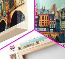 Load image into Gallery viewer, Bradford United Kingdom Travel Print Wall Art, Panoramic City Art, Travel Art, Wall Decor, Vacation Gift, Framed Canvas Print Or Metal Art