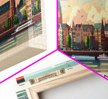 Load image into Gallery viewer, Brescia Italy Travel Print Wall Art, Panoramic City Art, Travel Art, Wall Decor, Vacation Gift, Framed Canvas Print Or Metal Art