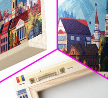 Load image into Gallery viewer, Craiova Romania Travel Print Wall Art, Panoramic City Art, Travel Art, Wall Decor, Vacation Gift, Framed Canvas Print Or Metal Art