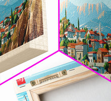 Load image into Gallery viewer, Denizli Turkey Wall Art, Panoramic Travel Poster, Panoramic Framed Canvas Print, City Wall Art, Wall Hanging Home Decor, Travel Art