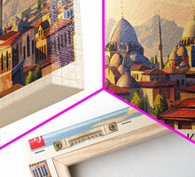 Load image into Gallery viewer, Diyarbakr Turkey Panoramic Travel Poster, Framed Canvas Print or Metal Wall Art, Travel Art, Home Decor, Panoramic Painting, Midcentury Art