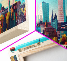 Load image into Gallery viewer, Dortmund Germany Wall Art, Panoramic Travel Poster, Panoramic Framed Canvas Print, City Wall Art, Wall Hanging Home Decor, Travel Art