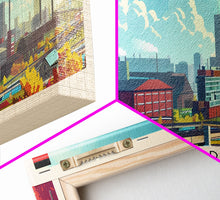 Load image into Gallery viewer, Duisburg Germany Wall Art, Panoramic Travel Poster, Panoramic Framed Canvas Print, City Wall Art, Wall Hanging Home Decor, Travel Art