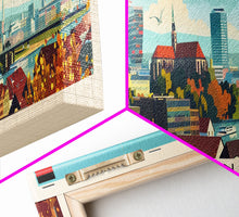 Load image into Gallery viewer, Essen Germany Travel Print Wall Art, Panoramic City Art, Travel Art, Wall Decor, Vacation Gift, Framed Canvas Print Or Metal Art