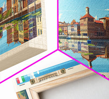 Carregar imagem no visualizador da galeria, Ferrara Italy Travel Art, City Art, Framed Canvas Print or Metal Wall Art, Europe Travel Poster, Panoramic Wall Art, Extra Wide Wall Art