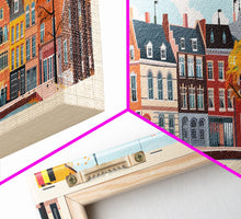 Load image into Gallery viewer, Genk Belgium Travel Print Wall Art, Panoramic City Art, Travel Art, Wall Decor, Vacation Gift, Framed Canvas Print Or Metal Art