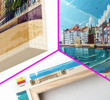 Carregar imagem no visualizador da galeria, Gijón Spain Travel Print Wall Art, Panoramic City Art, Travel Art, Wall Decor, Vacation Gift, Framed Canvas Print Or Metal Art