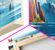 Load image into Gallery viewer, Rio Tinto Panoramic Travel Poster, Framed Canvas Print or Metal Wall Art, Travel Art, Home Decor, Panoramic Painting, Midcentury Art