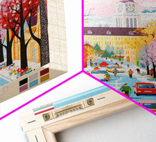 Load image into Gallery viewer, Érd Hungary Travel Poster Framed Canvas Print, Midcentury Modern Art, Pop Art Wall Decor, Living Room Art, Vacation Gift