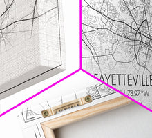 Load image into Gallery viewer, Fayetteville Street Map, North Carolina Map, Map Art, Minimalist Art, Wall Art, Canvas Art, Gift For Parents, Girls Room Décor, Cabin Décor