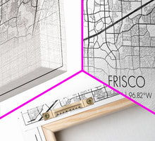 Load image into Gallery viewer, Frisco City Map, Texas Map, Map Art, Minimalist Art, Wall Art, Canvas Art, Black And White Art, College Student Gift, Man Cave Décor, Prints