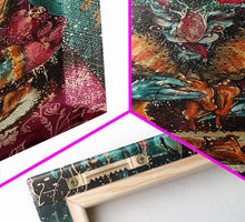 Carregar imagem no visualizador da galeria, A demon eating some hot wings - hope he didn't sell his soul for them they look pretty good! Halloween Wall Art Framed Canvas