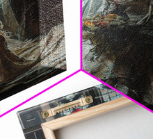 Load image into Gallery viewer, Ghostly Bride in Abandoned Church Framed Canvas Print | Halloween Bride Art | Eerie Bride Decor for Home | Haunted Wedding Artwork