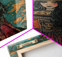 Load image into Gallery viewer, Enchanting Witch with Raven - Halloween Wall Decor - Spooky Home Art Print - Halloween Gift for Witch Lovers - Creepy Art Halloween Decor