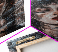 Load image into Gallery viewer, Bats and Beauty in the Night - Spooky Halloween Wall Art - Creepy Home Decor - Gothic Art Print - Unique Halloween Decoration