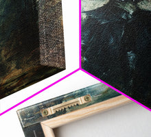 Carregar imagem no visualizador da galeria, Ghostly Figure in Victorian Attire - Eerie Night Stalker Gothic Art Framed Canvas Print, Halloween Haunted House Decor