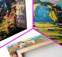 Load image into Gallery viewer, Enchanted Path Framed Canvas Print, Halloween Art, Spooky Garden, Haunted Walkway, Fall Decor Gothic Decor, Ghostly Archway, Eerie Landscape