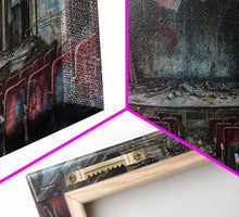Load image into Gallery viewer, Creepy Abandoned Theater, Framed Canvas Print, Macabre Theatre, Dark Academia, Halloween Decor, Spooky Seasonal Wall Art