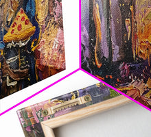 Load image into Gallery viewer, Do Ghost Pirates Eat Pizza? The Answer is Yes. Funny Halloween Wall Art, Framed Canvas Print