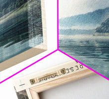 Load image into Gallery viewer, Allegheny Reservoir New York Panoramic Framed Canvas Print, Lake House Decor, Abstract Landscape, Travel Poster, Modern Wall Art, Calm Waters