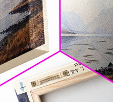 Load image into Gallery viewer, Amisk Lake Panoramic Framed Canvas Print, Lake House Art, Vintage Style, Travel Poster, Nature Scene, Scenic Artwork