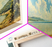 Load image into Gallery viewer, Amistad Reservoir Texas Panoramic Framed Canvas Print, Lake House Decor, Modern Art, Travel Poster, Scenic View, Water Reflection