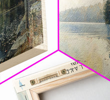 Carregar imagem no visualizador da galeria, Badin Lake North Carolina Panoramic Framed Canvas Print, Lake House Art, Modern Decor, Travel Poster, Scenic View, Home Decoration