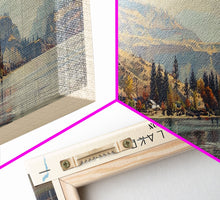 Load image into Gallery viewer, Baker Lake Washington Panoramic Framed Canvas Print, Lake House Art, Boho Decor, Travel Poster, Nature Wall Art, Serene Scene