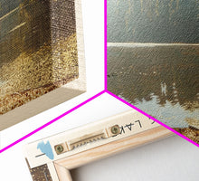 Load image into Gallery viewer, Banning Lake Indiana Framed Canvas Print, Lake House Decor, Panoramic Scenic Painting, Travel Poster, Rustic Art, Nature Wall Art