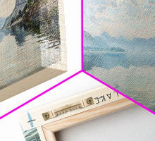 Load image into Gallery viewer, Bear Lake Panoramic Framed Canvas Print, Lake House Decor, Scenic View, Travel Poster, Minimalist Art, Home Decoration