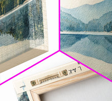 Load image into Gallery viewer, Beaver Lake Arkansas Framed Canvas Print, Panoramic Lake House Decor, Scenic Painting, Travel Poster, Rustic Art, Nature Wall Art