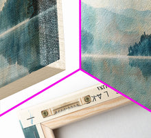 Load image into Gallery viewer, Belews Lake North Carolina Panoramic Framed Canvas Print, Lake House Decor, Scenic View, Travel Poster, Minimalist Art, Home Decor