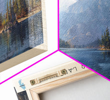 Load image into Gallery viewer, Big Bear Lake California Panoramic Framed Canvas Print, Lake House Decor, Scenic View, Travel Poster, Modern Art, Nature Wall Art