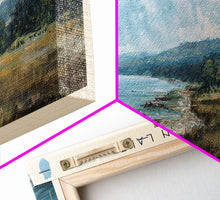 Load image into Gallery viewer, Big Glen Lake Michigan Framed Canvas Print, Lake House Decor, Panoramic Scenic View, Travel Poster, Rustic Art, Lake Painting