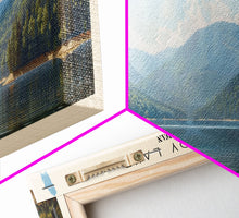 Load image into Gallery viewer, Big Sandy Lake Framed Canvas Print, Lake House Art, Panoramic Travel Poster, Scenic View, Modern Decor, Lake Painting