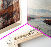 Load image into Gallery viewer, Blackwater Lake Framed Canvas Print, Lake House Decor, Panoramic Scenic View, Travel Poster, Minimalist Art, Lake Painting