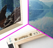 Load image into Gallery viewer, Blairs Valley Lake Maryland Framed Canvas Print, Panoramic Lake House Decor, Scenic View, Travel Poster, Rustic Art, Lake Painting