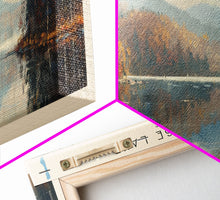 Carregar imagem no visualizador da galeria, Bluenose Lake Framed Canvas Print, Panoramic Lake House Decor, Scenic View, Travel Poster, Rustic Art, Lake Painting