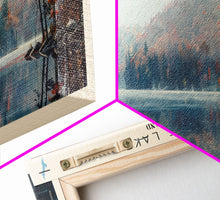 Load image into Gallery viewer, Boone Lake Rhode Island Framed Canvas Print, Panoramic Lake House Decor, Scenic View, Travel Poster, Rustic Art, Lake Painting